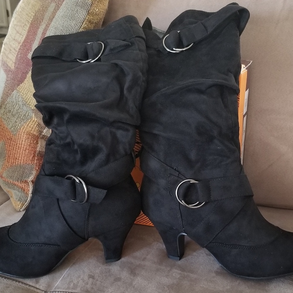 Suede Calf High Boots